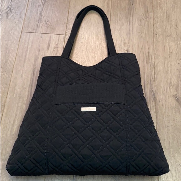 Vera Bradley Handbags - Vera Bradley Classic Microfiber Black Quilted Tote